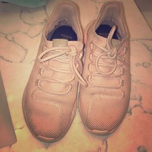 Pink Adidas tubular shoes